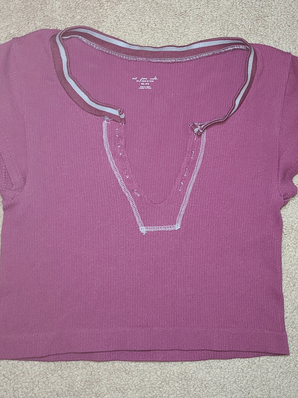 Urban Outfitters Out From Under Ribbed Crop Top in Plum Size M
